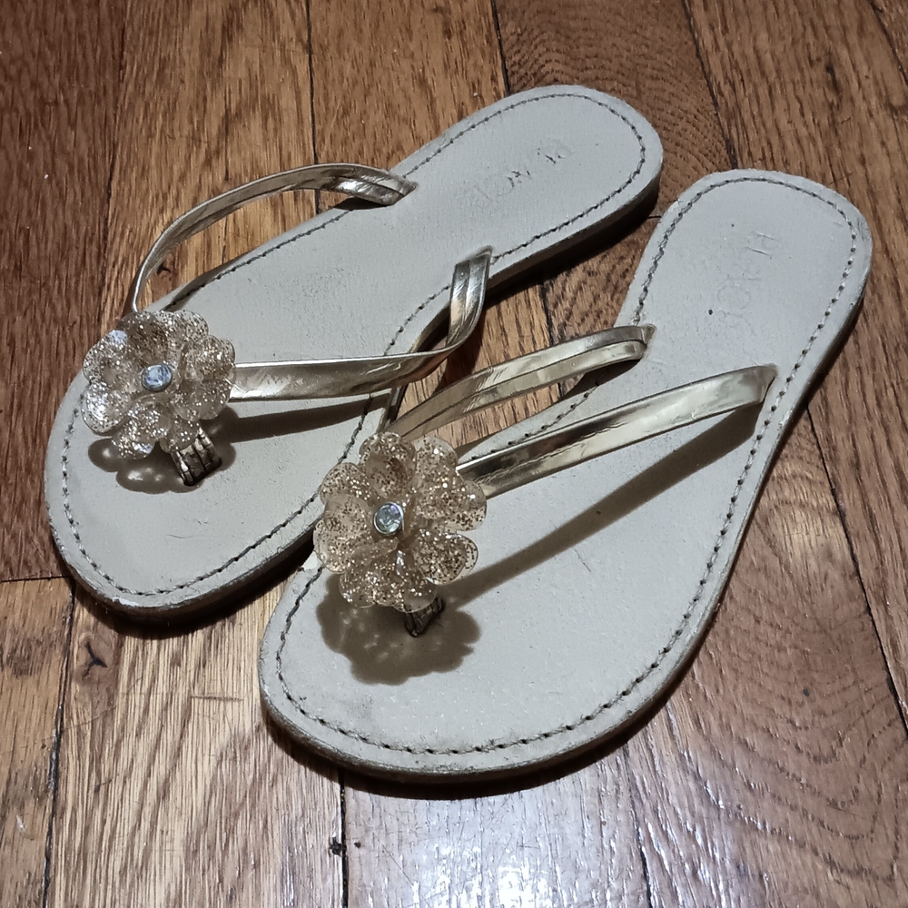 The Children's Place Gold Flower Sandals